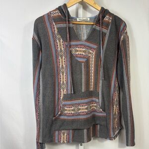 Wallflower Blue and Gray Knit Hoodie